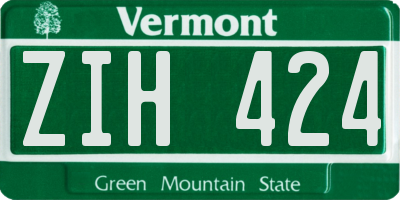VT license plate ZIH424