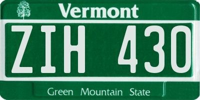 VT license plate ZIH430