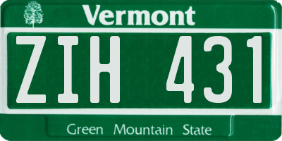 VT license plate ZIH431