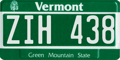VT license plate ZIH438