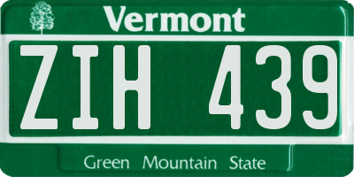 VT license plate ZIH439