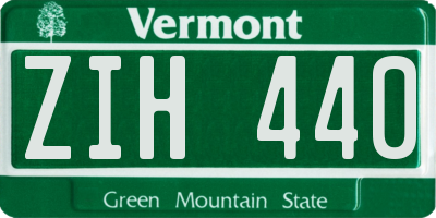 VT license plate ZIH440