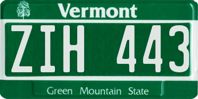 VT license plate ZIH443