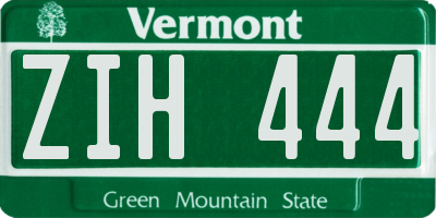 VT license plate ZIH444