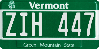 VT license plate ZIH447