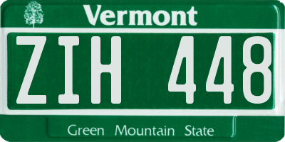 VT license plate ZIH448