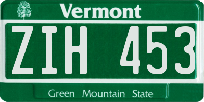 VT license plate ZIH453