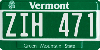 VT license plate ZIH471