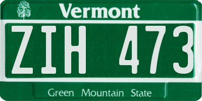 VT license plate ZIH473