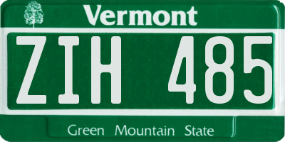 VT license plate ZIH485