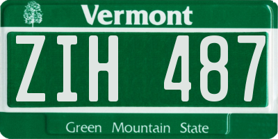 VT license plate ZIH487