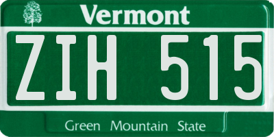 VT license plate ZIH515