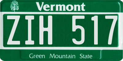 VT license plate ZIH517