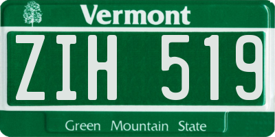 VT license plate ZIH519