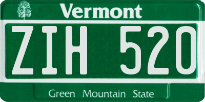 VT license plate ZIH520