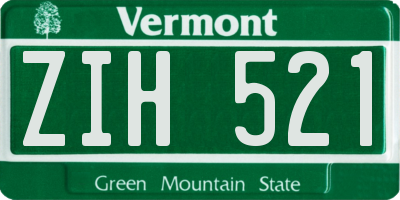 VT license plate ZIH521