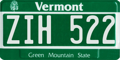 VT license plate ZIH522