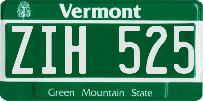 VT license plate ZIH525