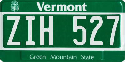 VT license plate ZIH527