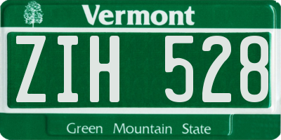 VT license plate ZIH528