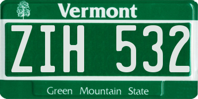 VT license plate ZIH532