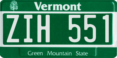 VT license plate ZIH551