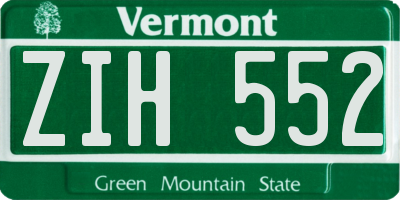 VT license plate ZIH552