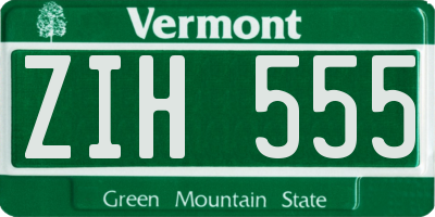 VT license plate ZIH555