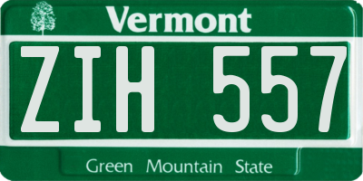 VT license plate ZIH557