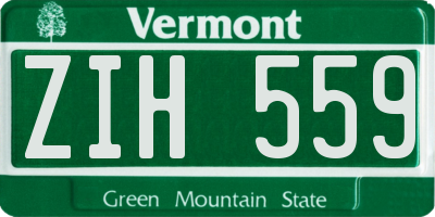 VT license plate ZIH559