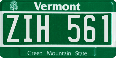 VT license plate ZIH561