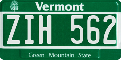 VT license plate ZIH562