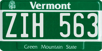 VT license plate ZIH563