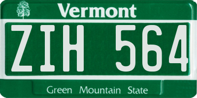 VT license plate ZIH564