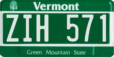 VT license plate ZIH571