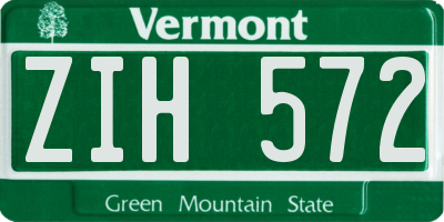 VT license plate ZIH572
