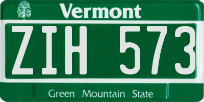 VT license plate ZIH573