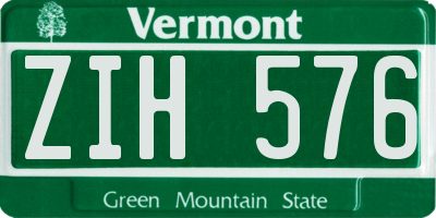 VT license plate ZIH576