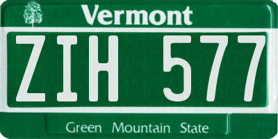 VT license plate ZIH577