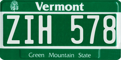 VT license plate ZIH578