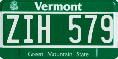 VT license plate ZIH579