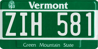 VT license plate ZIH581