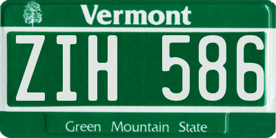 VT license plate ZIH586