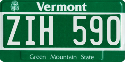 VT license plate ZIH590