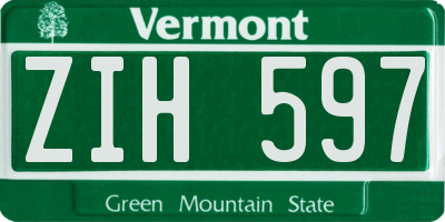 VT license plate ZIH597