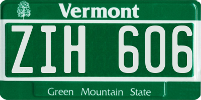 VT license plate ZIH606