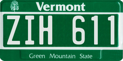 VT license plate ZIH611