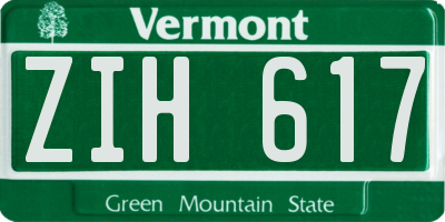 VT license plate ZIH617