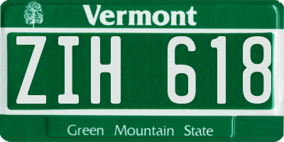 VT license plate ZIH618