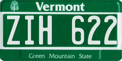 VT license plate ZIH622